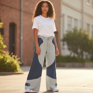 Liquid Lagoon flair jeans Streetwear 30” x 30” unisex EUC